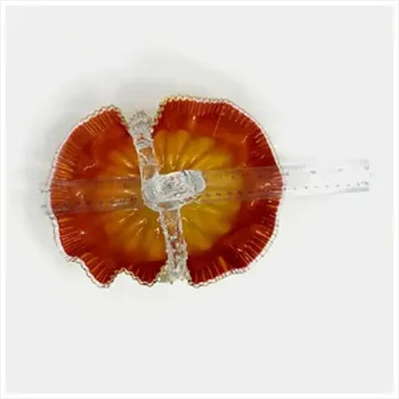Persimmon Hand Blown Art Glass Basket With Thorn Handel - Picture 8 of 9